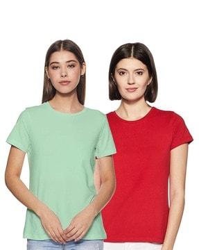 women pack of 2 round-neck t-shirts
