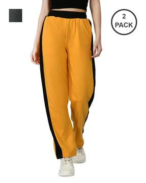 women pack of 2 straight track pants with insert pockets