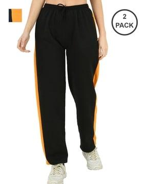 women pack of 2 track pants with contrast side taping
