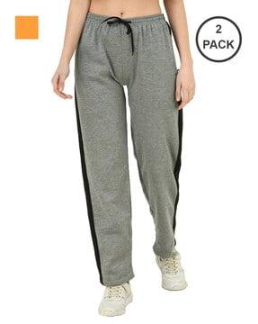 women pack of 2 track pants with contrast side taping