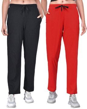 women pack of 2 track pants with tie-up