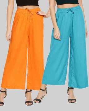 women pack of 2 wide leg palazzos