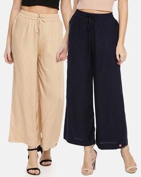 women pack of 2 wide leg palazzos