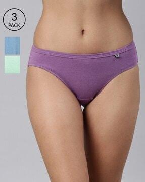 women pack of 3 briefs with elasticated waistband