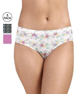 women pack of 3 floral print hipters briefs