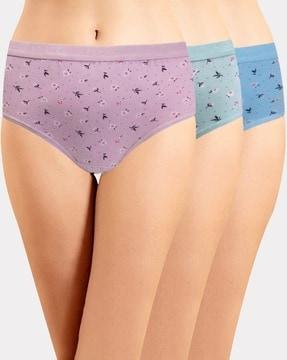 women pack of 3 floral print regular fit hipster panties