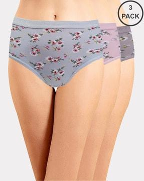 women pack of 3 floral print regular fit hipster panties