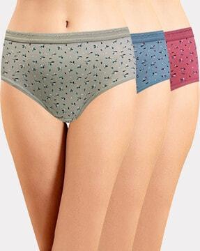 women pack of 3 floral print regular fit hipster panties