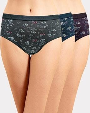 women pack of 3 floral print regular fit hipster panties