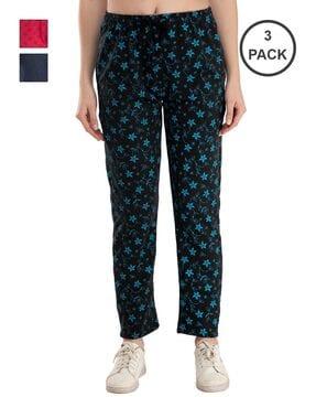 women pack of 3 floral print track pants