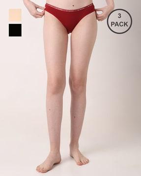 women pack of 3 hipsters panties with elasticated waist