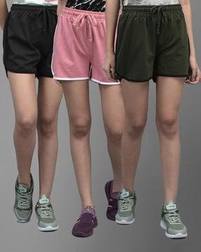 women pack of 3 knit shorts with drawstring waist