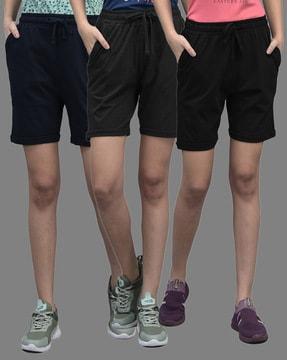 women pack of 3 knit shorts with insert pockets