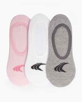 women pack of 3 logo-knit socks