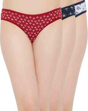 women pack of 3 printed bikini panties