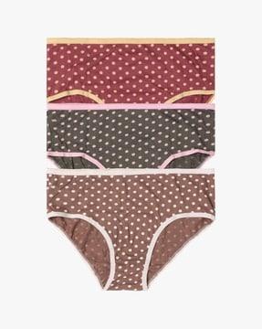 women pack of 3 printed high-rise briefs