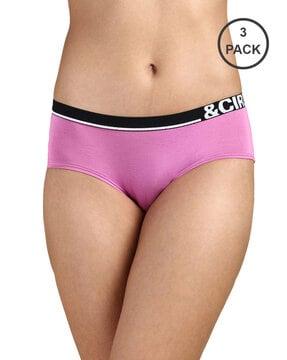 women pack of 3 typographic print hipster briefs