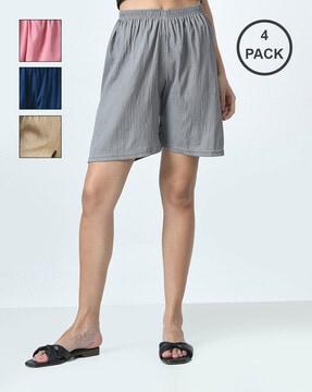 women pack of 4 high-rise knit shorts