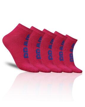 women pack of 5 typographic pattern socks