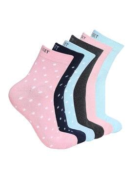 women pack of 6 polka-dot ankle-length socks