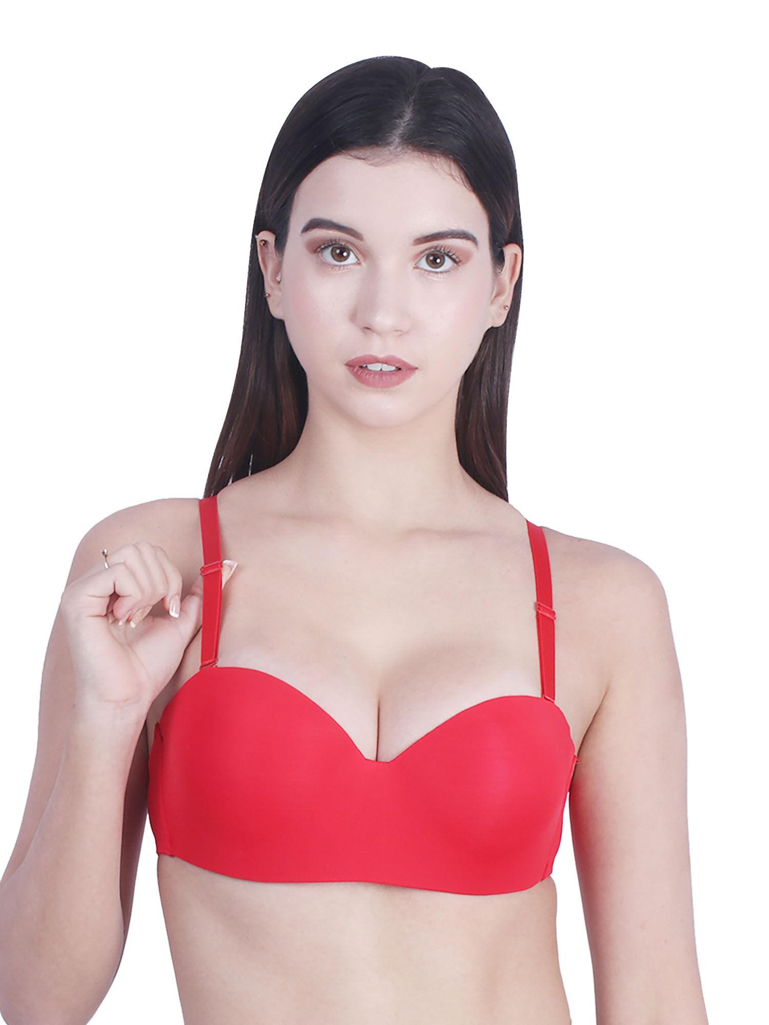 women padded push up demi cup t shirt multiway balconette bra