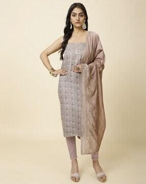 women paisley print 3-piece dress material