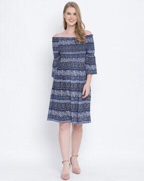 women paisley print a-line dress