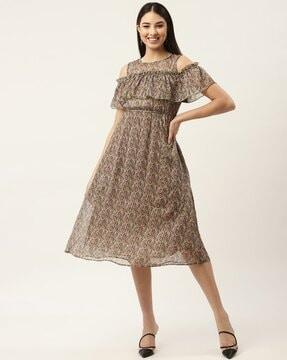 women paisley print a-line dress