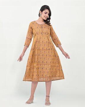 women paisley print a-line dress