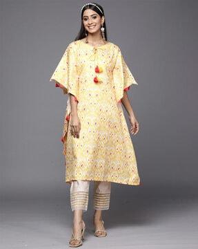 women paisley print a-line kurta suit set