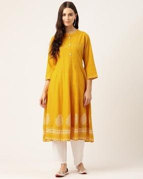 women paisley print a-line kurta