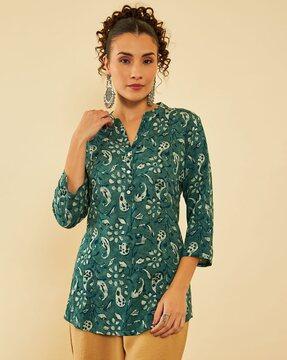 women paisley print a-line tunic