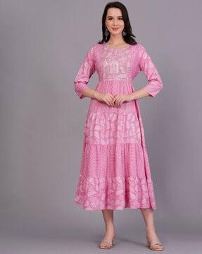 women paisley print anarkali kurta