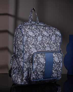 women paisley print backpack with adjustable straps