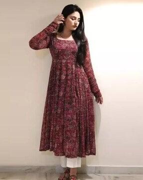 women paisley print fit & flare dress