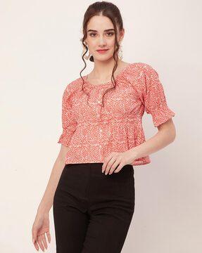 women paisley print loose fit top