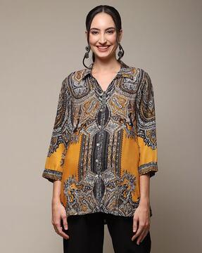 women paisley print regular fit tunic