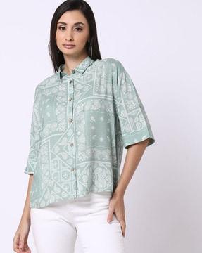 women paisley print relaxed fit top
