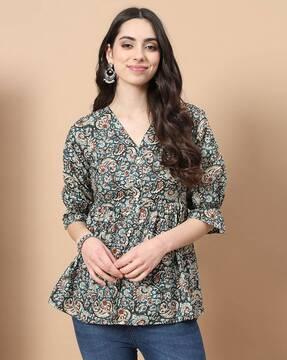 women paisley print relaxed fit top