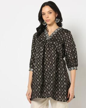 women paisley print relaxed fit tunic