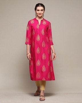 women paisley print straight kurta