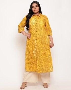 women paisley print straight kurta