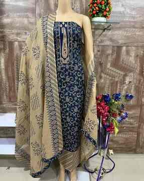 women paisley print unstitched dress material