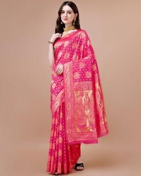 women paisley woven banarasi art silk saree