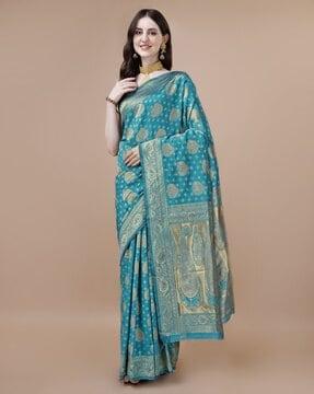 women paisley woven banarasi art silk saree