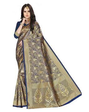 women paisley woven banarasi silk saree