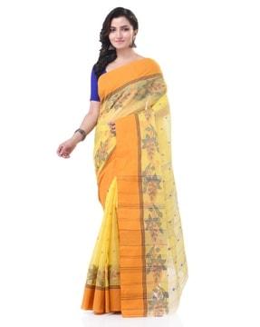 women paisley woven handloom cotton padmakshi saree