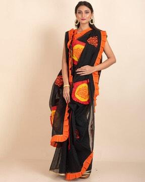 women pakha striped cotton saree