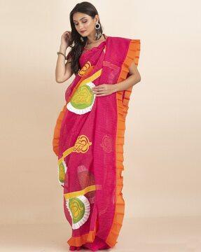 women pakha striped cotton saree