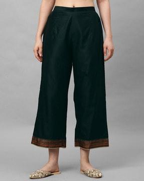 women palazzos with elasticated waistband